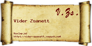 Vider Zsanett névjegykártya